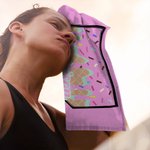 Personalized Multicolor Baseball Ice Cream Dripping Towel with Name and Number Portable Birthday Sport Accessories Gift for Baseball Sport Lovers