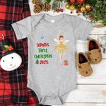 Personalized First Christmas Fairytale Characters Baby Romper Cartoon Onesie with Name Baby Shower Christmas Gift for Newborn Girl Boy