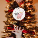 Gepersonaliseerd Roze Notenkraker Ballerina Vrolijk Kerstfeest Keramisch Ornament Baby Shower 1e Kerstcadeau voor Jongens Meisjes Familie