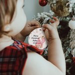 Gepersonaliseerd Roze Notenkraker Ballerina Vrolijk Kerstfeest Keramisch Ornament Baby Shower 1e Kerstcadeau voor Jongens Meisjes Familie