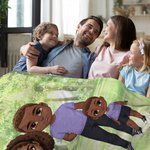 Personalisierte Cartoon-Charakter Familienmitglied weiche Decke werfen Home Decor Geburtstagsgeschenk für Freund Familie
