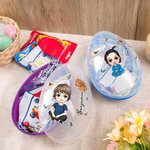 Personalisiertes Cartoon-Figur Schmetterling Jumbo Osterei mit Namen und Geburtsblume Haus Dekoration Ostern Party Geschenk für Kinder Familie Freunde