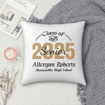 Personalizzato Classe 2025 Senior Pride Graduation Throw Pillow Cover Cerimonia di laurea regalo per gli amici adolescenti