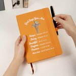 Personalisierte Geburt Blume Kreuz Bibel Vers A5 Lined Notebook mit Namen Kirche Studie Geburtstag religiöses Geschenk für Familie Freunde Christian