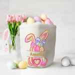 Personalised Cute Bunny Easter Egg Basket with Name Easter Party Birthday Gift for Boys Girls