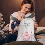 Personalized Pink Nutcracker Drawstring Strap Pack First Christmas Gift for Family or Friend