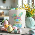 Personalised Cute Bunny Easter Egg Basket with Name Easter Party Birthday Gift for Boys Girls