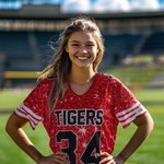 Henkilökohtainen Monivärinen Faux Glitter Jalkapallo V-kaula Team Jersey nimi ja numero Game Day Outfit Syntymäpäivälahja Urheilu Äiti Jalkapallon ystäville