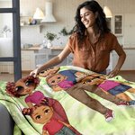 Personalisierte Cartoon-Charakter Familienmitglied weiche Decke werfen Home Decor Geburtstagsgeschenk für Freund Familie