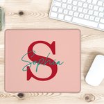 Alfombrilla de ratón antideslizante personalizada multicolor con nombre e inicial Cumpleaños Artículos para el hogar Oficina Regalo para la familia Amigos