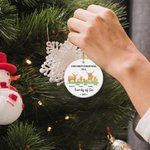 Henkilökohtainen Highland Cow Perhe Keraaminen Ornamentti Ensimmäinen joulu Riippuva Ornamentti Loma Koriste Lahja Perhe Kid Highland Cow Lover