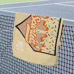 Personalized Multicolor Baseball Ice Cream Dripping Towel with Name and Number Portable Birthday Sport Accessories Gift for Baseball Sport Lovers