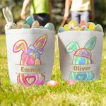 Personalised Cute Bunny Easter Egg Basket with Name Easter Party Birthday Gift for Boys Girls