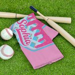 Personalized Multicolor Baseball Ice Cream Dripping Towel with Name and Number Portable Birthday Sport Accessories Gift for Baseball Sport Lovers