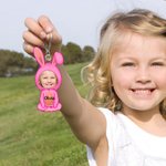 Llavero Acrílico Personalizado Multicolor Conejito de Pascua Personaje de Caricatura Cara Foto con Nombre Pascua Cumpleaños Regalo para Niños