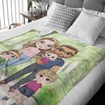 Personalisierte Cartoon-Charakter Familienmitglied weiche Decke werfen Home Decor Geburtstagsgeschenk für Freund Familie