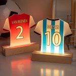 Lámpara de noche LED acrílica con base de madera para decoración del hogar Regalo de cumpleaños para los amantes del deporte
