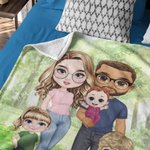 Personalisierte Cartoon-Charakter Familienmitglied weiche Decke werfen Home Decor Geburtstagsgeschenk für Freund Familie