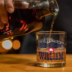 Vaso de Whisky Personalizado de 16oz con Cuello Azul Impreso y Nombre Cristalería de Bar Regalo del Día del Padre para el Abuelo Papá