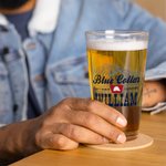 Personalisierte lustige blauen Kragen Druck Lebensmittelqualität 16oz Bierglas mit Namen Bar Glaswaren Vatertag Geburtstag Geschenk für Bierliebhaber Familie