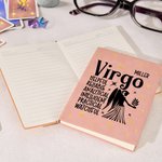 Personalized Positive Zodiac Character Traits Name A5 Notebook with 100 Lined Pages Birthday Self Affirmation Gift for Constellation Lovers Friends