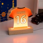 Lámpara de noche LED acrílica con base de madera para decoración del hogar Regalo de cumpleaños para los amantes del deporte