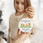 Henkilökohtainen Highland Cow Perhe Keraaminen Ornamentti Ensimmäinen joulu Riippuva Ornamentti Loma Koriste Lahja Perhe Kid Highland Cow Lover