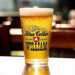 Personalisierte lustige blauen Kragen Druck Lebensmittelqualität 16oz Bierglas mit Namen Bar Glaswaren Vatertag Geburtstag Geschenk für Bierliebhaber Familie