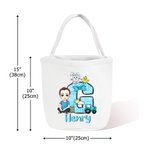 Personalized Cartoon Character Bunny Chick Bow Initial Candy Storage Bucket Bag with Name Easter Egg Hunting Gift for Kids
