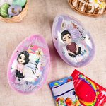 Personalisiertes Cartoon-Figur Schmetterling Jumbo Osterei mit Namen und Geburtsblume Haus Dekoration Ostern Party Geschenk für Kinder Familie Freunde