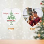 Personalised Love Heart Ceramic Ornament with Name Photo Our First Christmas Birthday Anniversary Gift for Wife Husband