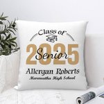 Personalizzato Classe 2025 Senior Pride Graduation Throw Pillow Cover Cerimonia di laurea regalo per gli amici adolescenti
