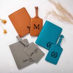 Etiqueta para equipaje y funda para pasaporte de cuero PU multicolor personalizadas con nombre y monograma regalo para papá y aficionados a los viajes