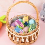 Personalisierte niedliche Hase Filz Blume Ostern Badebombe mit Initialen Ostern Korb Stuffers Geburtstagsgeschenk für Kinder