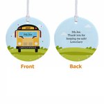 Personalizado conductor de autobús escolar de cerámica árbol de Navidad adorno colgante Agradecimiento Acción de Gracias Regalo para el conductor del autobús escolar