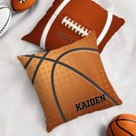 Gepersonaliseerd bal thema ontwerp vierkante zachte kussenhoes met naam Home Decor Housewarming verjaardagscadeau voor bal sportliefhebbers
