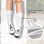 Calcetines personalizados con la silueta del perro y su dueño con nombre Aniversario Cumpleaños Regalo para el amante de las mascotas