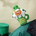 Personalized Magnetic Leprechaun Beer Cup Plush Stuffed Toy with Name and Text Birthday St. Patrick's Day Clothing Accessories Gift for Family Friends