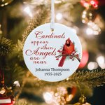 Personalisierte Keramik Ornament Kardinal erscheint, wenn Engel in der Nähe sind Home Dekoration Weihnachten Erinnerung Geschenk für Familie