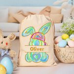 Borsa regalo personalizzata con cordoncino del coniglietto pasquale con nome Festa di Pasqua Regalo di compleanno per bambini Famiglia