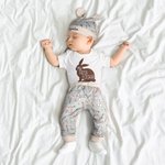 Personalized My First Easter Bunny Name Soft Baby Bodysuit Pants Swaddle Hat Set Holiday Outfit Easter Birthday Baby Shower Gift for Newborns