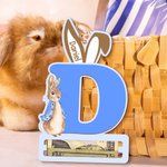 Personalisierte niedlichen Peter Rabbit hölzernen Geld Halter mit Initialen und Namen Ostern Korb Stuffers Geschenk für Kinder