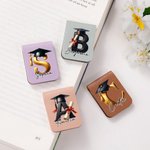 Personalisierte Multicolor Graduation Cap Initial Magnetische Leder Lesezeichen Clip mit Namen Graduation Geschenk für Freund Familie