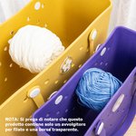 Borsa trasparente personalizzata con nome bastoncino di avvolgimento per gomitoli di filato adatto per borse Bogg regalo per amanti di uncinetto