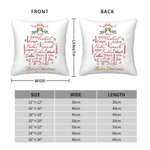 Personalised Merry Christmas Word Cloud Throw Pillow Cover with Name Home Decor Birthday Christmas Gift for Family Friend