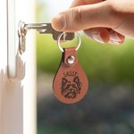 Personalized Engraved Pet Portrait Keychain with Name Dog Cat Memorial Gift for Pet Lovers