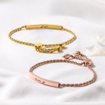 Personalisierte zierliche arabische Slider Armband mit Text islamischen Schmuck Ramadan Eid muslimisches Geschenk für Frauen