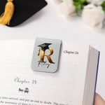 Personalisierte Multicolor Graduation Cap Initial Magnetische Leder Lesezeichen Clip mit Namen Graduation Geschenk für Freund Familie