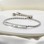 Personalisierte zierliche arabische Slider Armband mit Text islamischen Schmuck Ramadan Eid muslimisches Geschenk für Frauen