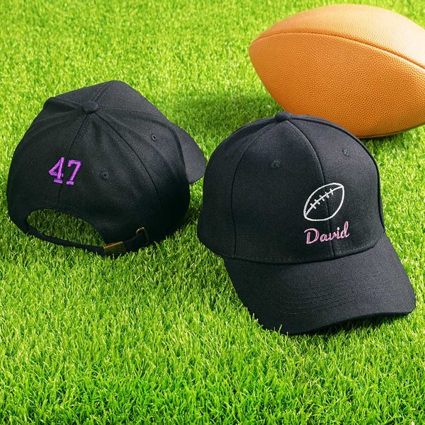 Gepersonaliseerde geborduurde bal Icon Baseball Cap verstelbare band met naam en nummer Gift voor bal sportliefhebber